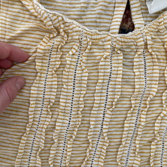 Anthropologie long tank top yellow with dainty details xs! - Picture 4 of 6